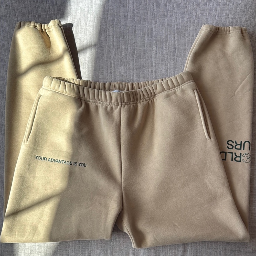Beige Track Pants